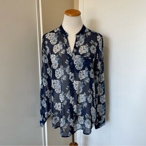 5 FOR $25 SALE 💗 KUT from the Kloth Floral Navy Sheer Blouse